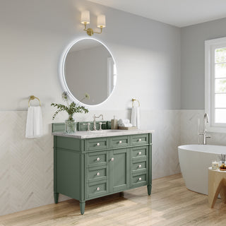 48 Inch Brittany Freestanding Vanity in Smokey Celadon / Eternal Jasmine Pearl Top