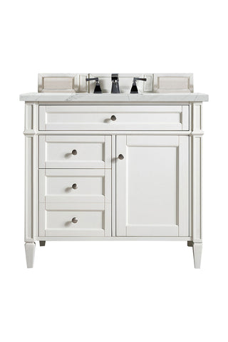 36 Inch Brittany Freestanding Vanity in Bright White / Ethereal Noctis Top