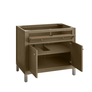 36 Inch Chicago Freestanding Vanity in Walnut Whisper / White Zeus Top