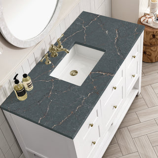 48 Inch Breckenridge Freestanding Vanity in Bright White / Parisien Bleu Top