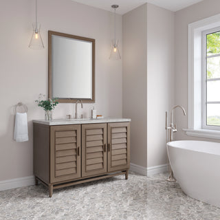 48 Inch Portland Freestanding Vanity in Whitewashed Walnut / Victorian Silver Top