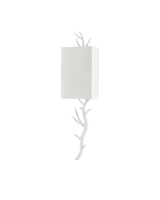 Baneberry White Wall Sconce, White Shade, Left