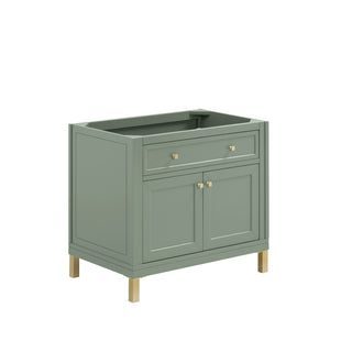 36 Inch Chicago Freestanding Vanity in Smokey Celadon / Ethereal Noctis Top