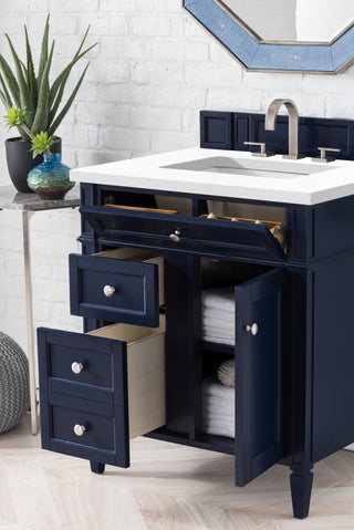 30 Inch Brittany Freestanding Vanity in Victory Blue / White Zeus Top