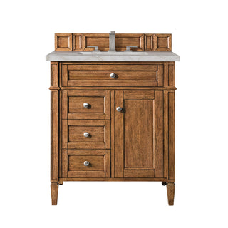 30 Inch Brittany Freestanding Vanity in Saddle Brown / Victorian Silver Top