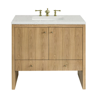 36 Inch Hudson Freestanding Vanity in Light Natural Oak / Lime Delight Top