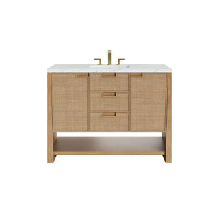 48 Inch Solene Freestanding Vanity in Seaside Oak / Ethereal Noctis Top