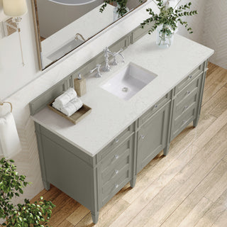 60 Inch Brittany Freestanding Vanity in Urban Gray / Lime Delight Top