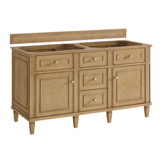 60 Inch Lorelai Freestanding Vanity in Light Natural Oak / Parisien Bleu Top