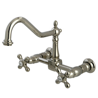 Heritage Wall Mount Kitchen Faucet in Polished Nickel