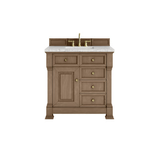 36 Inch Brookfield Freestanding Vanity in Pecan / Eternal Jasmine Pearl Top
