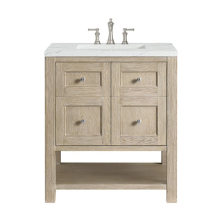 30 Inch Breckenridge Freestanding Vanity in Whitewashed Oak / Ethereal Noctis Top