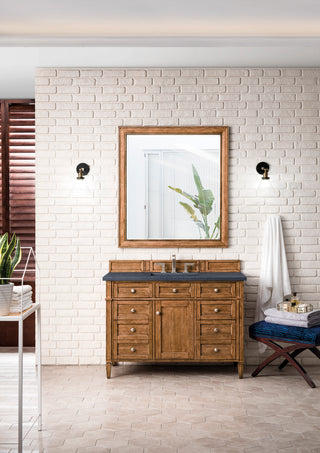 48 Inch Brittany Freestanding Vanity in Saddle Brown / Charcoal Soapstone Top
