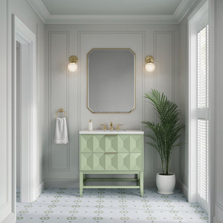 36 Inch Emmeline Freestanding Vanity in Pistachio / White Zeus Top