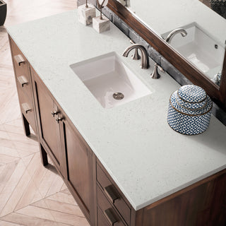 60 Inch Addison Freestanding Vanity in Mid-Century Acacia / Lime Delight Top