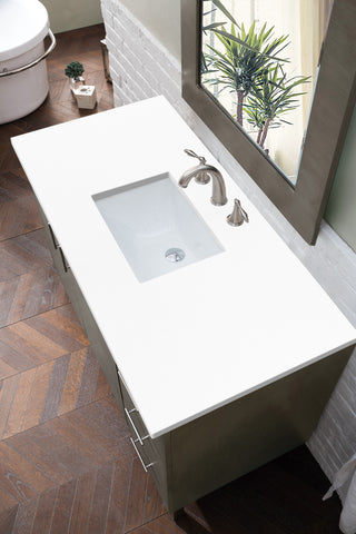 48 Inch Metropolitan Dual Mount Vanity in Silver Oak / White Zeus Top