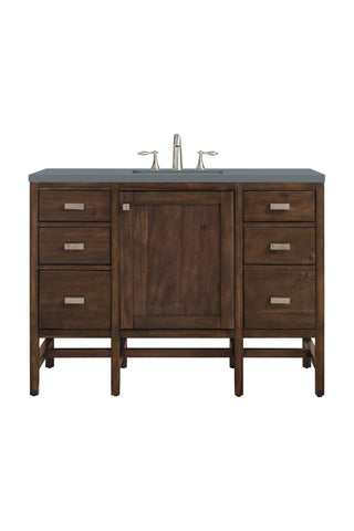 48 Inch Addison Freestanding Vanity in Mid-Century Acacia / Cala Blue Top