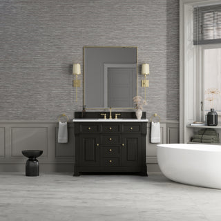 48 Inch Brookfield Freestanding Vanity in Black Onyx / White Zeus Top