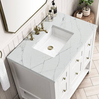 36 Inch Breckenridge Freestanding Vanity in Bright White / Ethereal Noctis Top