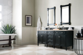 72 Inch Brittany Freestanding Vanity in Black Onyx / Eternal Marfil Top