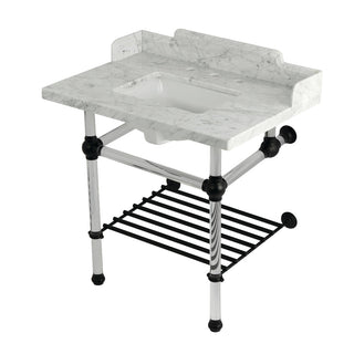 Pemberton 30 Inch Console Sink in Carrara Marble