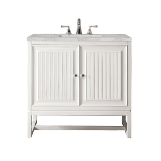 36 Inch Athens Dual Mount Vanity in Glossy White / Victorian Silver Top
