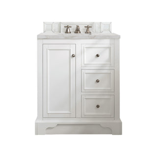 31.25 Inch De Soto Freestanding Vanity in Bright White / Victorian Silver Top