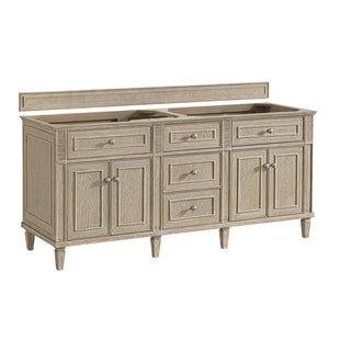 72 Inch Lorelai Freestanding Vanity in Whitewashed Oak / Ethereal Noctis Top