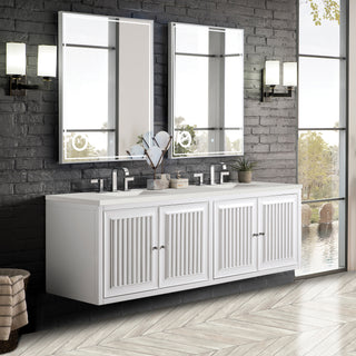 72 Inch Athens Dual Mount Vanity in Glossy White / Lime Delight Top
