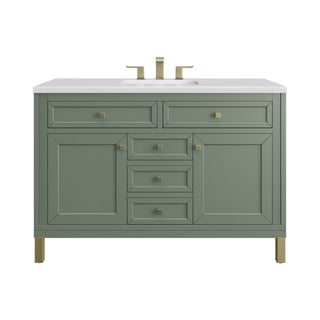 48 Inch Chicago Freestanding Vanity in Smokey Celadon / White Zeus Top