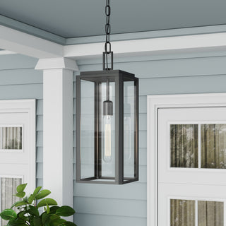 Alpharetta 7.5" 1-Light Outdoor Hanging Lantern - Powder Coated Black
