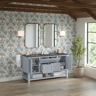 60 Inch Breckenridge Freestanding Vanity in Serenity Blue / Parisien Bleu Top