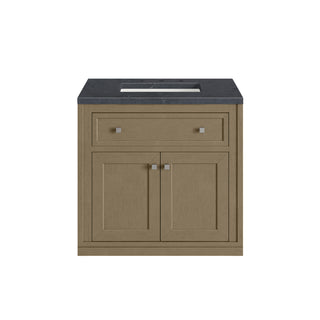 30 Inch Chicago Freestanding Vanity in Walnut Whisper / Charcoal Soapstone Top