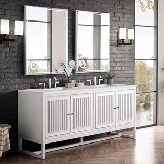 72 Inch Athens Dual Mount Vanity in Glossy White / Lime Delight Top