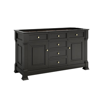 60 Inch Brookfield Freestanding Vanity in Black Onyx / Charcoal Soapstone Top