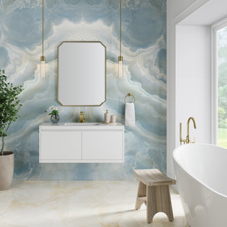 47.25 Inch Mantova Freestanding Vanity in Glossy White / Glossy White Top