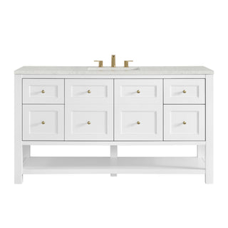 60 Inch Breckenridge Freestanding Vanity in Bright White / Lime Delight Top