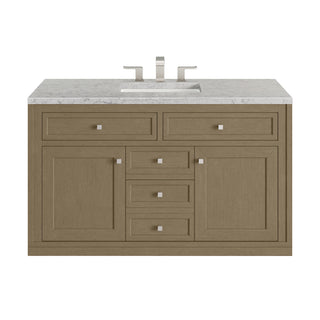 48 Inch Chicago Freestanding Vanity in Walnut Whisper / Eternal Jasmine Pearl Top