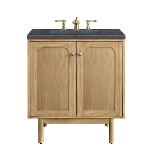 30 Inch Laurent Dual Mount Vanity in Light Natural Oak / Charcoal Soapstone Top