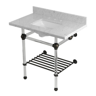 Templeton 36 Inch Console Sink in Carrara Marble