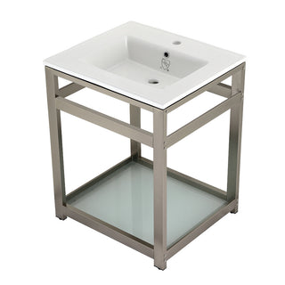 Quadras 25.19 Inch Console Sink in White