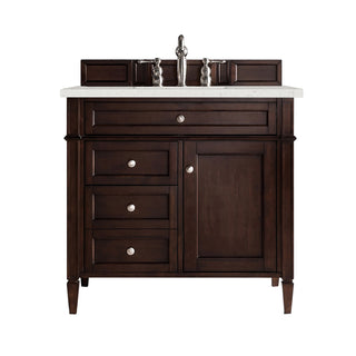 36 Inch Brittany Freestanding Vanity in Burnished Mahogany / Lime Delight Top