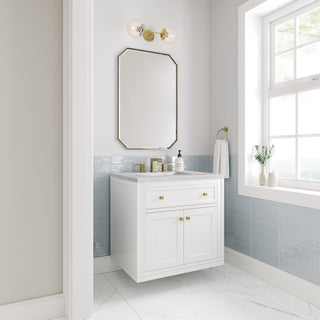 30 Inch Chicago Freestanding Vanity in Glossy White / Eternal Jasmine Pearl Top