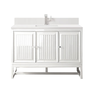 48 Inch Athens Dual Mount Vanity in Glossy White / White Zeus Top