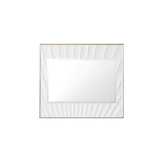 Soleil 36" Mirror, Matte White with Gold