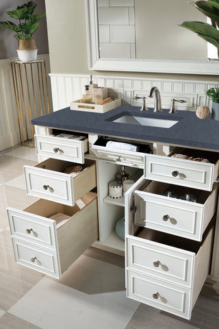 48 Inch Bristol Freestanding Vanity in Bright White / Charcoal Soapstone Top
