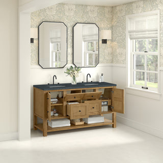 60 Inch Breckenridge Freestanding Vanity in Light Natural Oak / Charcoal Soapstone Top