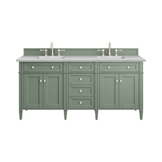 72 Inch Brittany Freestanding Vanity in Smokey Celadon / Ethereal Noctis Top