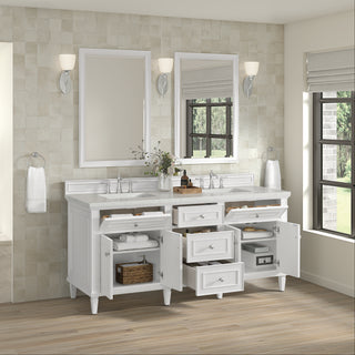 72 Inch Lorelai Freestanding Vanity in Bright White / Lime Delight Top