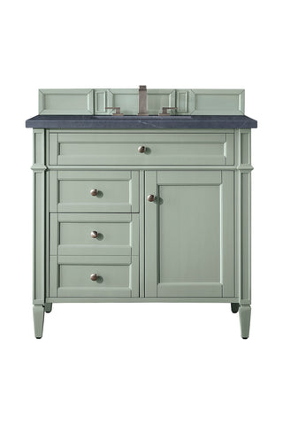 36 Inch Brittany Freestanding Vanity in Sage Green / Charcoal Soapstone Top